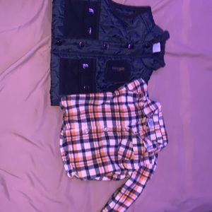 Little Lad plaid shirt and Vest set